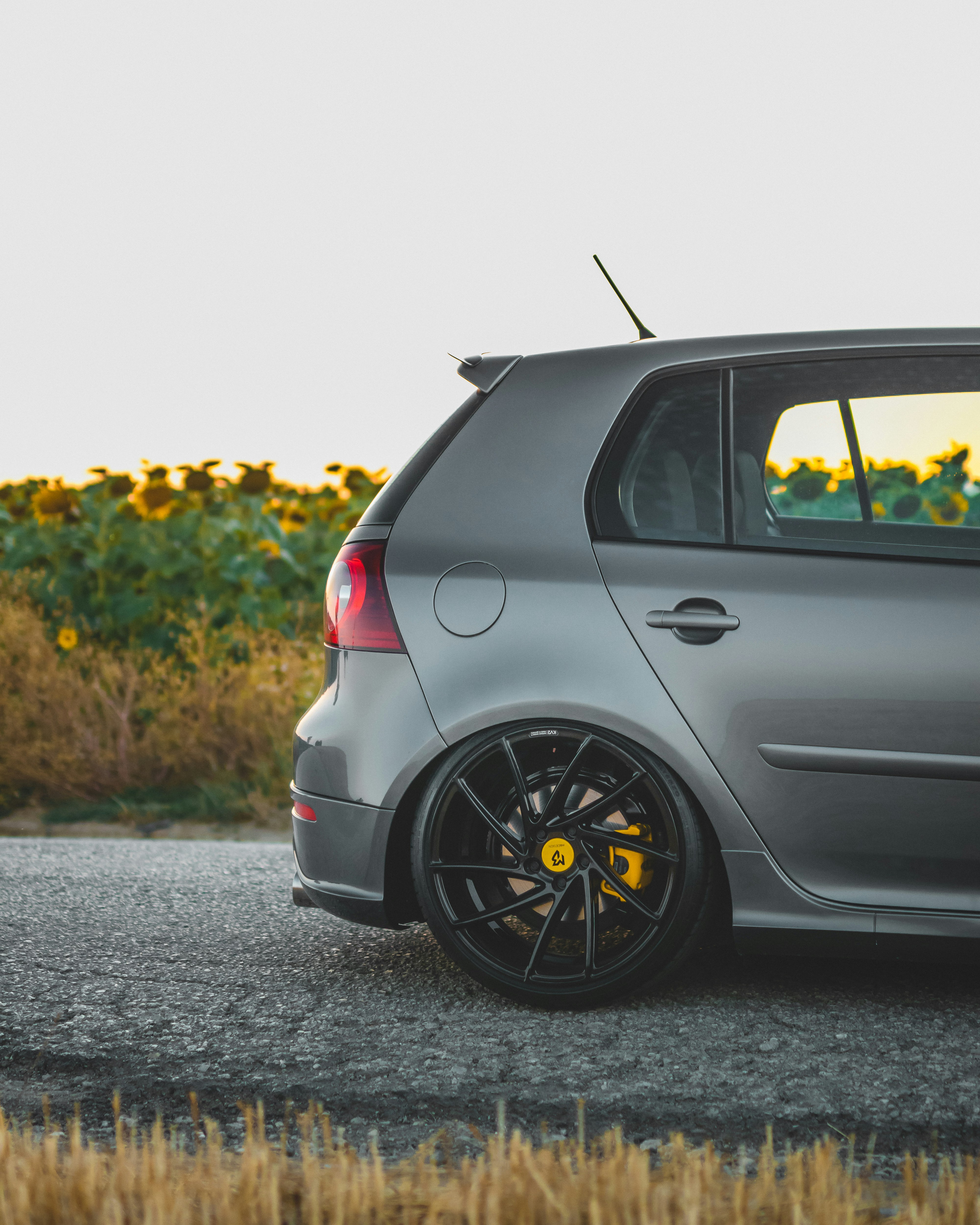 grey hatchback